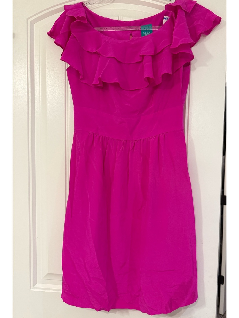 Women’s Ruffled Mini Dress - Hot Pink